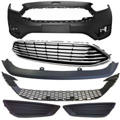 6SET Front Bumper w/ Chrome Upper + Lower Grille fit Ford AUTOPA F1EZ-8200-C